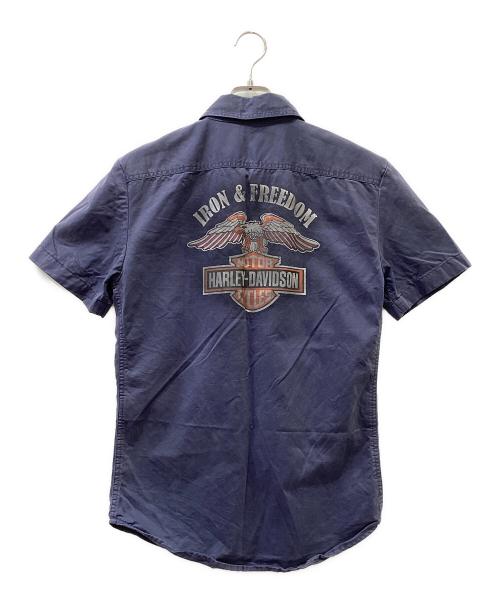HARLEY-DAVIDSON（ハーレーダビッドソン）HARLEY-DAVIDSON (ハーレーダビッドソン) 半袖シャツ ネイビー サイズ:Ｓの古着・服飾アイテム