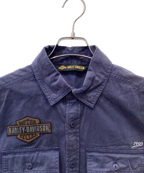 HARLEY-DAVIDSON（ハーレーダビッドソン）HARLEY-DAVIDSON (ハーレーダビッドソン) 半袖シャツ ネイビー サイズ:Ｓの古着・服飾アイテム