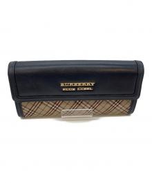 BURBERRY BLUE LABEL（バーバリー ブルー レーベル）の古着「長財布」｜ネイビー×ベージュ