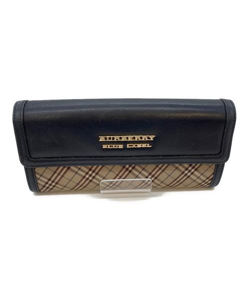 BURBERRY BLUE LABEL（バーバリー ブルー レーベル）BURBERRY BLUE LABEL (バーバリー ブルー レーベル) 長財布 ネイビー×ベージュの古着・服飾アイテム