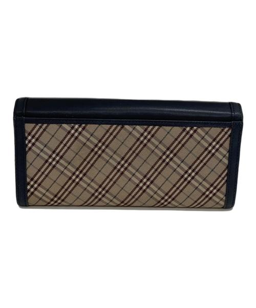 BURBERRY BLUE LABEL（バーバリー ブルー レーベル）BURBERRY BLUE LABEL (バーバリー ブルー レーベル) 長財布 ネイビー×ベージュの古着・服飾アイテム