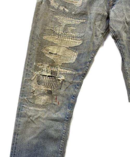 RRL（ダブルアールエル）RRL (ダブルアールエル) ダメージデニムパンツ サイズ:SIZE 66㎝(W26)の古着・服飾アイテム