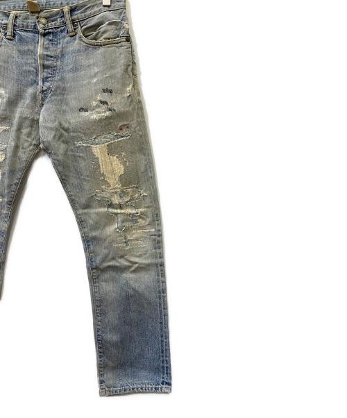 RRL（ダブルアールエル）RRL (ダブルアールエル) ダメージデニムパンツ サイズ:SIZE 66㎝(W26)の古着・服飾アイテム