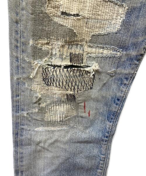 RRL（ダブルアールエル）RRL (ダブルアールエル) ダメージデニムパンツ サイズ:SIZE 66㎝(W26)の古着・服飾アイテム