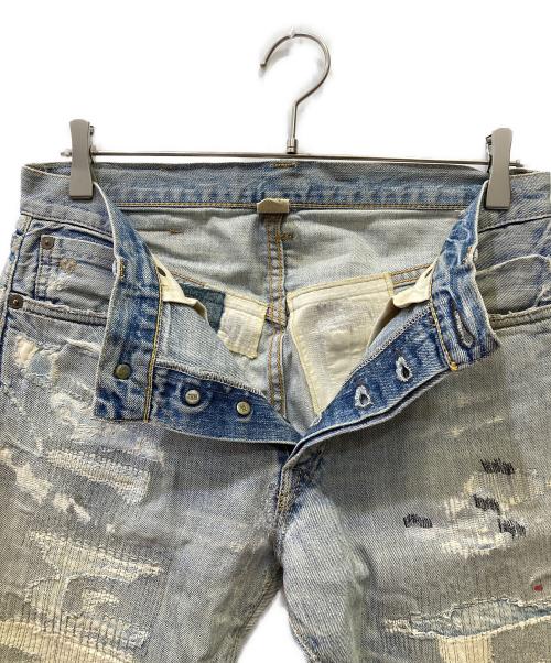 RRL（ダブルアールエル）RRL (ダブルアールエル) ダメージデニムパンツ サイズ:SIZE 66㎝(W26)の古着・服飾アイテム