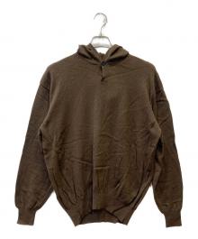 Y's for men（ワイズフォーメン）の古着「ニットパーカー」｜ブラウン