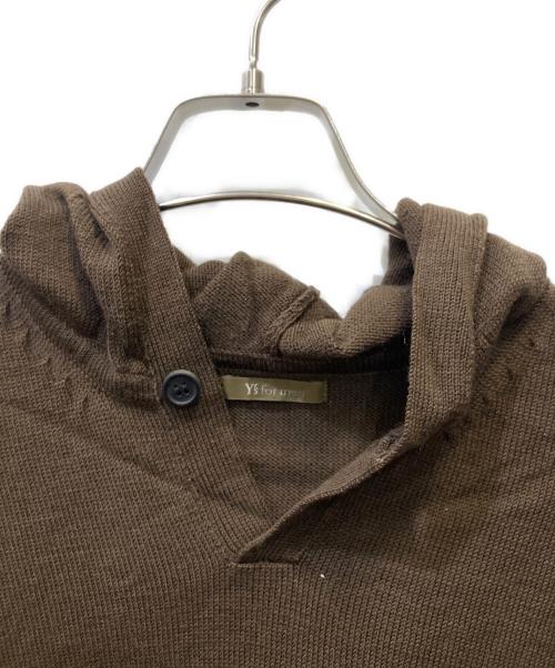 Y's for men（ワイズフォーメン）Y's for men (ワイズフォーメン) ニットパーカー ブラウン サイズ:SIZE Freeの古着・服飾アイテム
