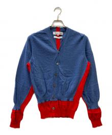 COMME des GARCONS SHIRT（コムデギャルソンシャツ）の古着「厚手カーディガン」｜ブルー×レッド