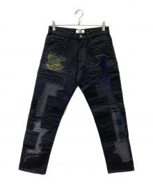 eYe COMME des GARCONS JUNYAWATANABE MAN（アイ コム デ ギャルソン ジュンヤ ワタナベ マン）の古着「パッチワークデニムパンツ」｜ブラック