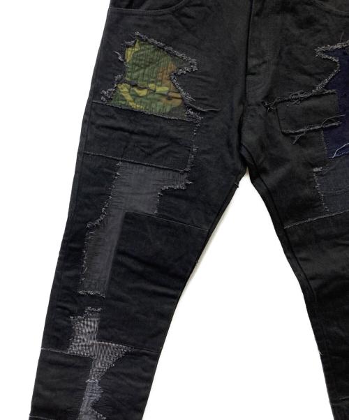 eYe COMME des GARCONS JUNYAWATANABE MAN（アイ コム デ ギャルソン ジュンヤ ワタナベ マン）eYe COMME des GARCONS JUNYAWATANABE MAN (アイ コム デ ギャルソン ジュンヤ ワタナベ マン) パッチワークデニムパンツ ブラック サイズ:SIZE Mの古着・服飾アイテム