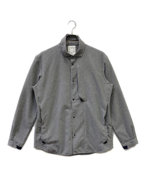 alk phenix（アルクフェニックス）alk phenix (アルクフェニックス) シアサッカーシャツ ブラック×ホワイト サイズ:Ｌの古着・服飾アイテム