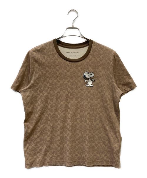 COACH（コーチ）COACH (コーチ) PEANUTS (ピーナッツ) 半袖カットソー ブラウン サイズ:Mの古着・服飾アイテム