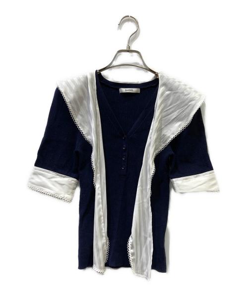 Snidel（スナイデル）Snidel (スナイデル) 半袖ニット ネイビー サイズ:Fの古着・服飾アイテム