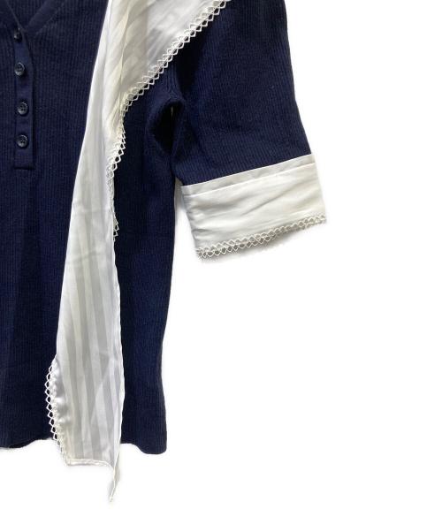 Snidel（スナイデル）Snidel (スナイデル) 半袖ニット ネイビー サイズ:Fの古着・服飾アイテム