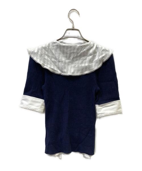 Snidel（スナイデル）Snidel (スナイデル) 半袖ニット ネイビー サイズ:Fの古着・服飾アイテム