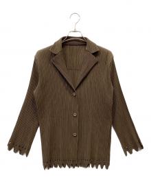 ISSEY MIYAKE（イッセイミヤケ）の古着「カットワークプリーツジャケット」｜ブラウン