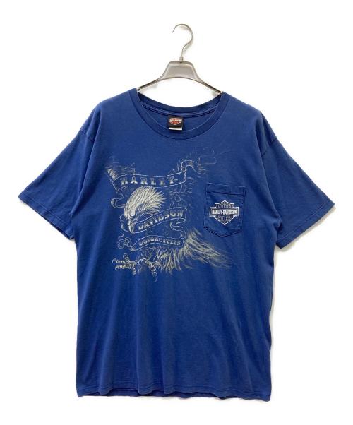HARLEY-DAVIDSON（ハーレーダビッドソン）HARLEY-DAVIDSON (ハーレーダビッドソン) 半袖カットソー ブルー サイズ:XLの古着・服飾アイテム