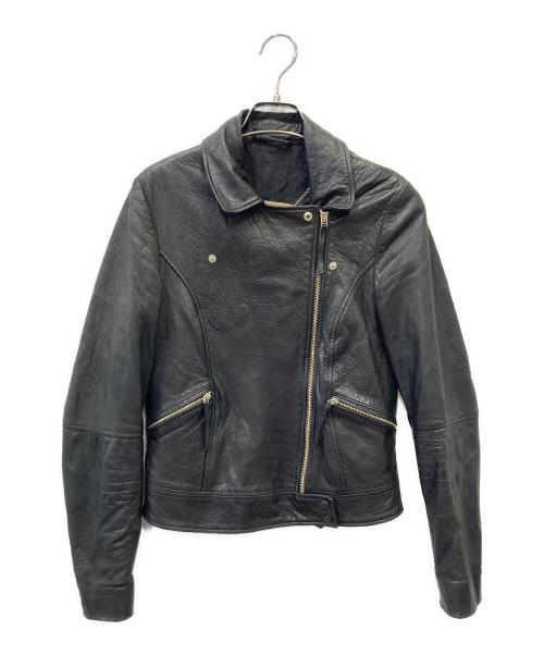 massimo Dutti（マッシモドゥッティ）massimo Dutti (マッシモドゥッティ) レザーライダースジャケット ブラック サイズ:XSの古着・服飾アイテム