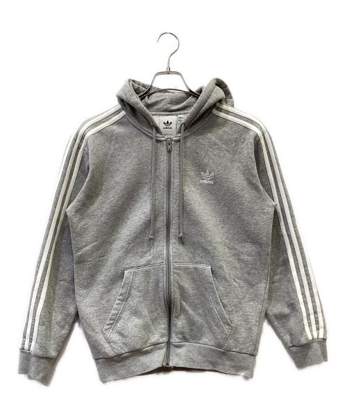 adidas（アディダス）adidas (アディダス) ジップパーカー ライトグレー サイズ:Ｍの古着・服飾アイテム