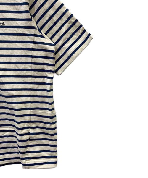 Snow peak（スノーピーク）Snow peak (スノーピーク) 半袖カットソー ベージュ×ブルー サイズ:Sの古着・服飾アイテム
