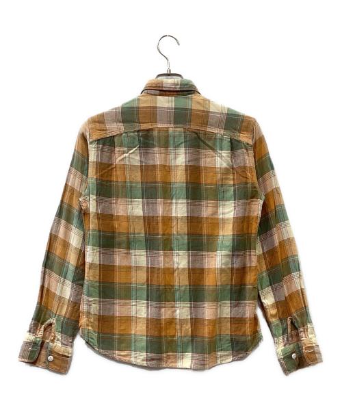FIVE BROTHER（ファイブブラザー）FIVE BROTHER (ファイブブラザー) 長袖シャツ グリーン×ブラウン サイズ:Smallの古着・服飾アイテム