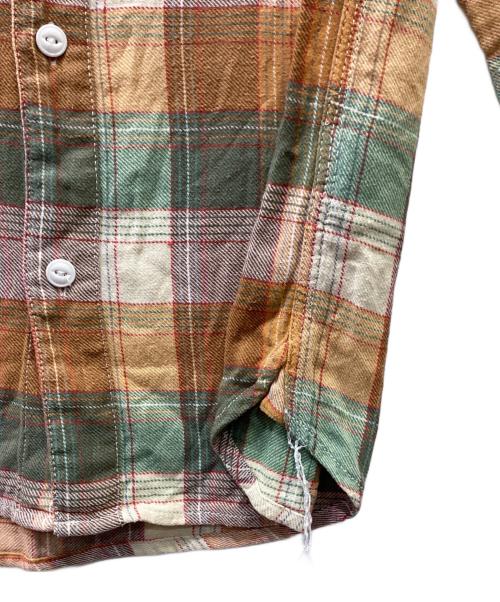 FIVE BROTHER（ファイブブラザー）FIVE BROTHER (ファイブブラザー) 長袖シャツ グリーン×ブラウン サイズ:Smallの古着・服飾アイテム