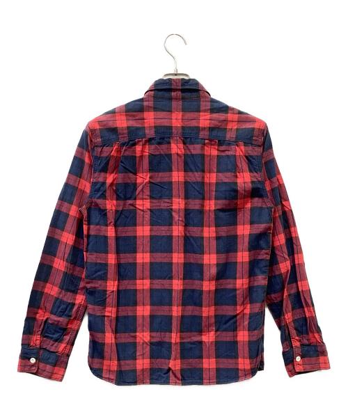 FIVE BROTHER（ファイブブラザー）FIVE BROTHER (ファイブブラザー) 長袖シャツ レッド×ネイビー サイズ:Ｍの古着・服飾アイテム