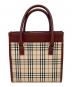 BURBERRY（バーバリー）の古着「ハンドバッグ」｜ブラウン×エンジ