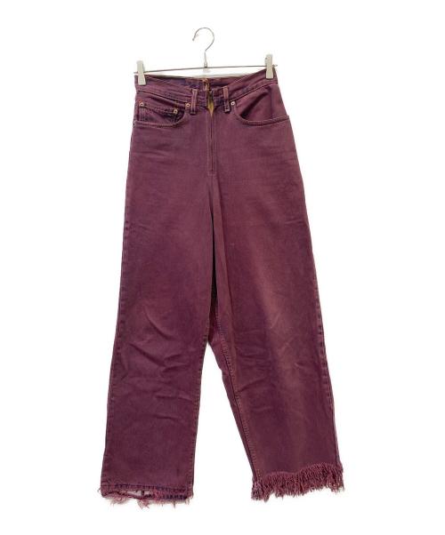 77circa（ナナナナサーカ）77circa (ナナナナサーカ) リメイクデニムパンツ エンジ サイズ:SIZE Freeの古着・服飾アイテム