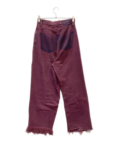 77circa（ナナナナサーカ）77circa (ナナナナサーカ) リメイクデニムパンツ エンジ サイズ:SIZE Freeの古着・服飾アイテム