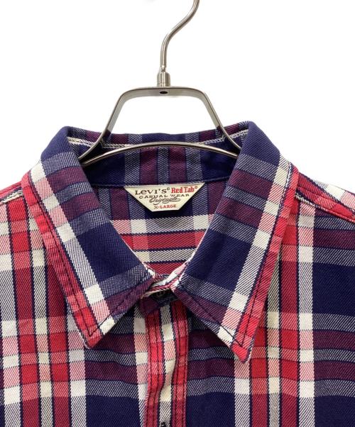 LEVI'S REDTAB（リーバイスレッドタブ）LEVI'S REDTAB (リーバイスレッドタブ) 長袖シャツ ネイビー×レッド サイズ:XLの古着・服飾アイテム