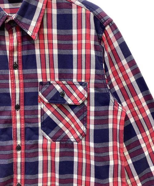 LEVI'S REDTAB（リーバイスレッドタブ）LEVI'S REDTAB (リーバイスレッドタブ) 長袖シャツ ネイビー×レッド サイズ:XLの古着・服飾アイテム