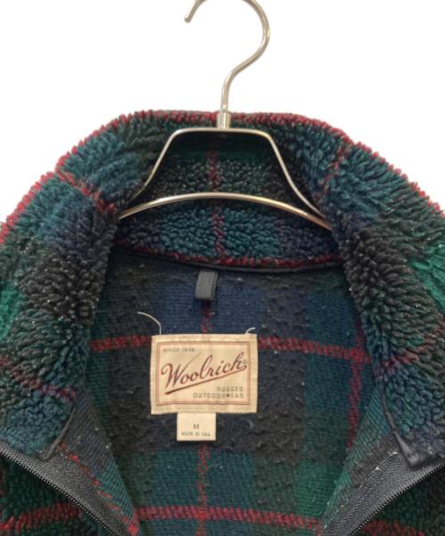 WOOLRICH（ウールリッチ）WOOLRICH (ウールリッチ) フリースジャケット グリーン×レッド サイズ:SIZE Mの古着・服飾アイテム
