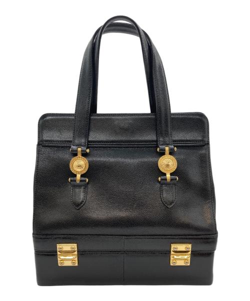 GIANNI VERSACE（ジャンニ・ヴェルサーチ）GIANNI VERSACE (ジャンニ・ヴェルサーチ) ２段バニティバッグ ブラック×ゴールドの古着・服飾アイテム