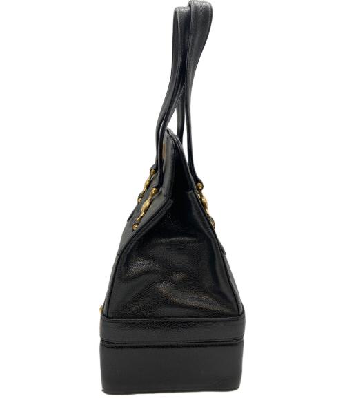 GIANNI VERSACE（ジャンニ・ヴェルサーチ）GIANNI VERSACE (ジャンニ・ヴェルサーチ) ２段バニティバッグ ブラック×ゴールドの古着・服飾アイテム