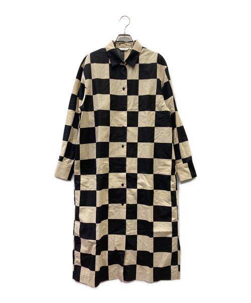 marimekko（マリメッコ）marimekko (マリメッコ) 長袖ワンピース ブラック×ベージュ サイズ:size 36の古着・服飾アイテム