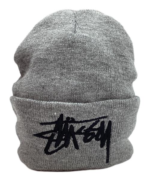 stussy（ステューシー）stussy (ステューシー) ニット帽 ライトグレーの古着・服飾アイテム