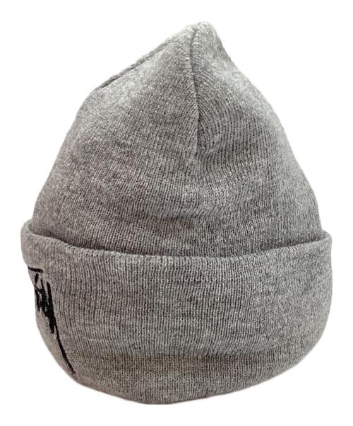stussy（ステューシー）stussy (ステューシー) ニット帽 ライトグレーの古着・服飾アイテム