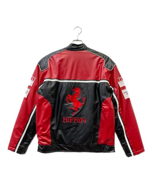 Ferrari（フェラーリ）Ferrari (フェラーリ) フェイクレザージャケット レッド×ブラック サイズ:Mの古着・服飾アイテム