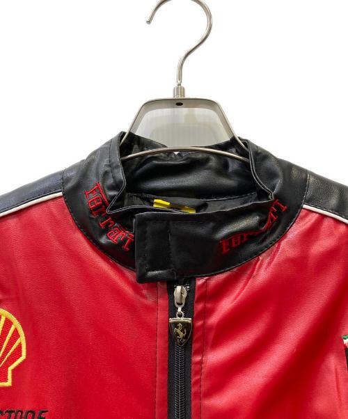 Ferrari（フェラーリ）Ferrari (フェラーリ) フェイクレザージャケット レッド×ブラック サイズ:Mの古着・服飾アイテム