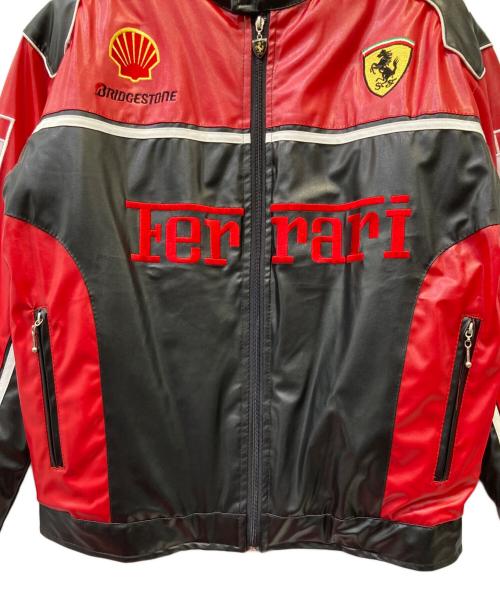 Ferrari（フェラーリ）Ferrari (フェラーリ) フェイクレザージャケット レッド×ブラック サイズ:Mの古着・服飾アイテム