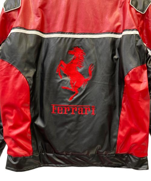 Ferrari（フェラーリ）Ferrari (フェラーリ) フェイクレザージャケット レッド×ブラック サイズ:Mの古着・服飾アイテム