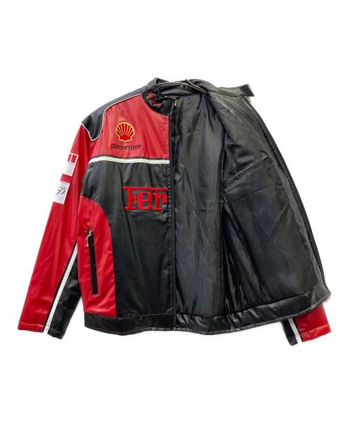 Ferrari（フェラーリ）Ferrari (フェラーリ) フェイクレザージャケット レッド×ブラック サイズ:Mの古着・服飾アイテム