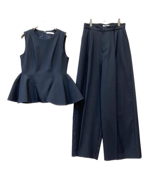 Snidel（スナイデル）Snidel (スナイデル) ペプラムパンツセットアップ ネイビー サイズ:size 1の古着・服飾アイテム