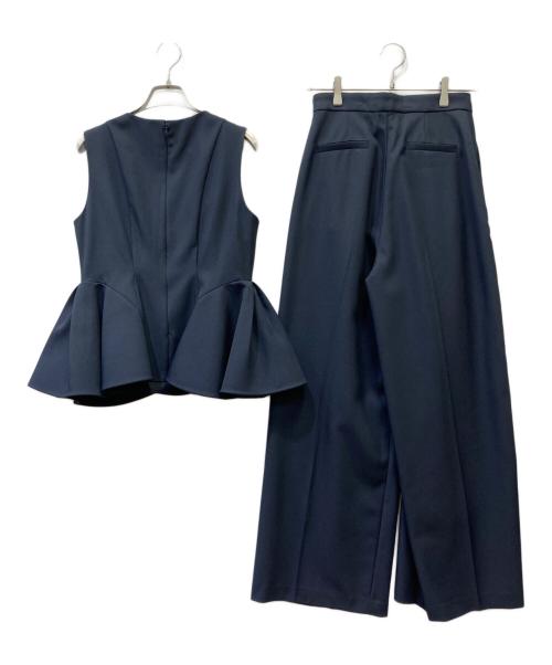 Snidel（スナイデル）Snidel (スナイデル) ペプラムパンツセットアップ ネイビー サイズ:size 1の古着・服飾アイテム
