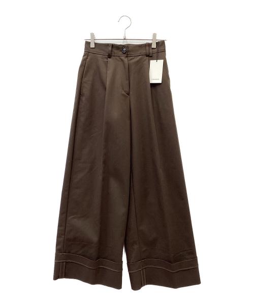 anuans（アニュアンス）anuans (アニュアンス) タックワイドデザインパンツ ブラウン サイズ:SIZE 1 未使用品の古着・服飾アイテム