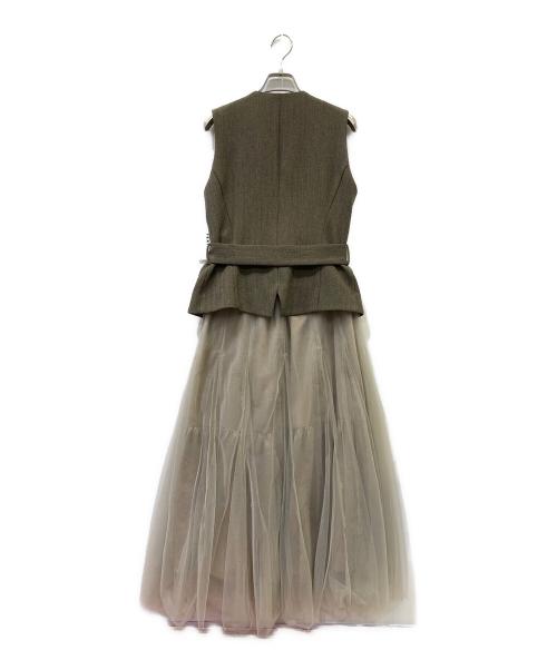 FRAY ID（フレイ アイディー）FRAY ID (フレイ アイディー) ジレチュールスカートセットアップ ベージュ サイズ:SIZE　1 未使用品の古着・服飾アイテム