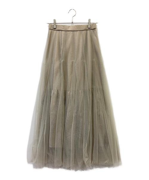 FRAY ID（フレイ アイディー）FRAY ID (フレイ アイディー) ジレチュールスカートセットアップ ベージュ サイズ:SIZE　1 未使用品の古着・服飾アイテム