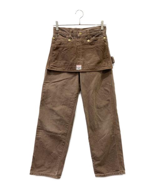 Pointer（ポインター）POINTER (ポインター) エプロン付きペインターパンツ ブラウン サイズ:SIZE 71cm(W 28)の古着・服飾アイテム