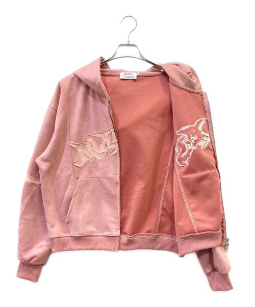 GLFS（ジー・エル・エフ・エス）GLFS (ジー・エル・エフ・エス) ジップパーカー ピンク サイズ:SIZE Mの古着・服飾アイテム